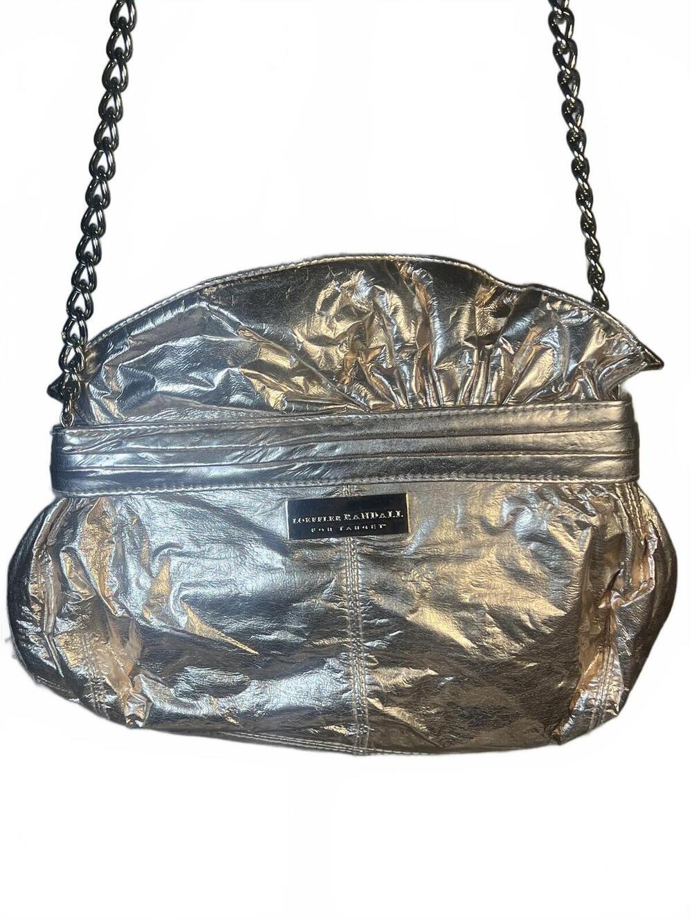 Vintage Y2K 2008 Loeffler Randall for Target Metallic Silver Bow Chain Bag